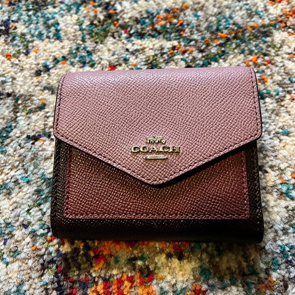 Coach small wallet in colorblock